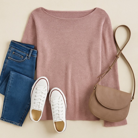 H&M | Soft Dusty Rose Sweater XS – Minimalist Chic Layering Top - Picture 13 of 13